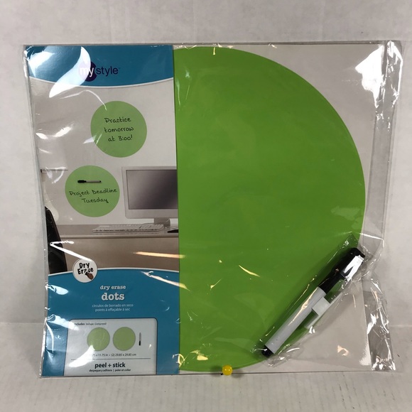 Dry Erase Polka Dots (2 Pack) Lime Green - Picture 3 of 5